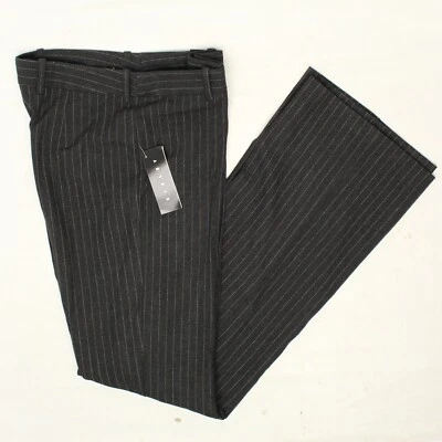 Pantalones de vestir para mujer Sisley 38 gris oscuro a rayas lana mezcla elástica Italia nuevos con etiquetas Foto 1 de 4