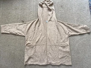 studio park x amy stran Hooded Cardigan Size Large In Color “camel” With Pockets - Picture 1 of 7