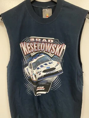 Brad Keselowski #2 Team Penske Navy Muscle Shirt One Spot Men's Medium - Image 1 of 3
