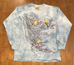 Camiseta manga larga Y2K The Mountain se adapta a mediana vintage 2001 Birds Nature - Imagen 1 de 7