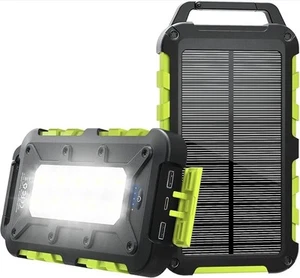 Power Bank Solare 26800mAh Con Torcia, 3A Ricarica Rapida Caricabatterie Solare - Zdjęcie 1 z 7
