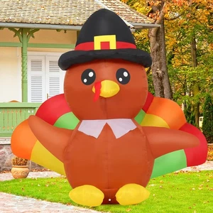 4 Fuß Thanksgiving Schlauchboote Truthähne Outdoor Dekorationen Explosion Garten Bunt... - Bild 1 von 7