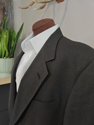 🇬🇧 Abrigo Deportivo De Colección Austin Reed Para Hombres 44L Gris A Cuadros 2 Botones Lana Hecho en EE. UU.  Foto 1 de 4