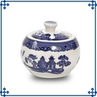 Blue Willow Sugar Bowl & Lid 160ml Ceramic Tableware Antique Oriental Style