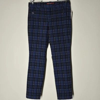 NWT Anthropologie Ankle Pant Women's 6  Blue Plaid Cartonnier Charlie Trouser - Image 1 of 4