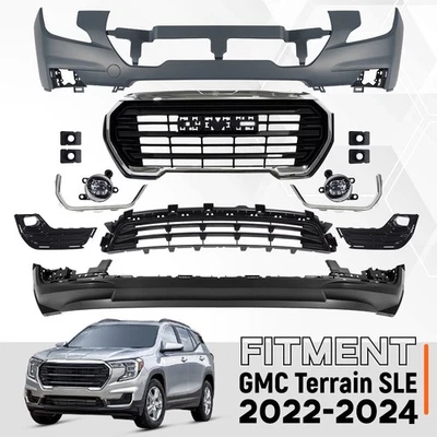 Front New Bumper Cover Grille Assembly Kit Fit For 2022-2024 GMC Terrain SLE - Image 1 of 4