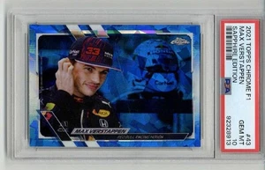 2021 TOPPS CHROME F1 SAPPHIRE EDITION #43 MAX VERSTAPPEN PSA 10 LOW POP RARE - Picture 1 of 2