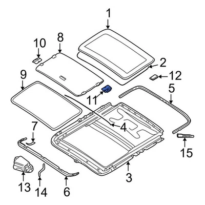 For BMW 330i 2001-2005 BMW 54138246027 Left Sunroof Slide Foto 1 de 3