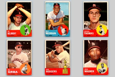 1963 Topps 6 Card Lot –Los Angeles Angels MLB Baseball | Low Grade Vintage Cards - Image 1 of 4