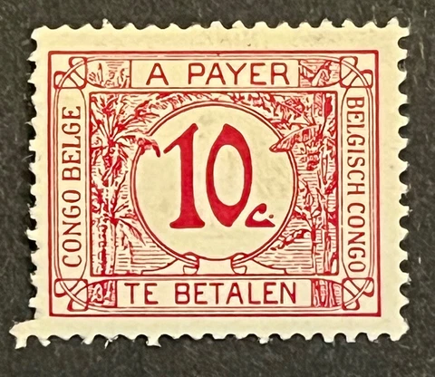 Travelstamps: Belgian Congo Stamp #J2 Sg D142 - 1923 Postage Due 10¢ Mint MOGH Cover