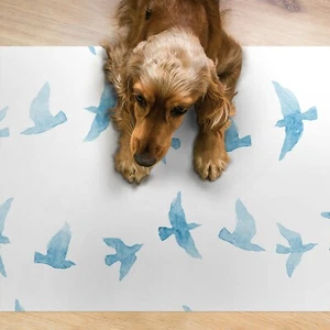 Hunde Katzen Napfunterlage Fressnapf Matte für Schüssel Haustiere Schwalben - Bild 1 von 8
