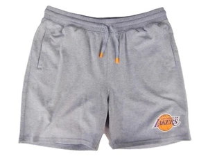 Los Angeles LA Lakers Mitchell & Ness NBA Basketball Grey Cotton Shorts - 2XL - Bild 1 von 10