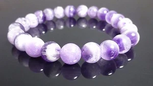 Amethyst Bracelet Therapeutic Gemstone Beaded 6mm, 8mm, 10mm - Picture 1 of 13
