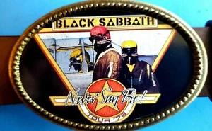 BLACK SABBATH "NEVER SAY DIE" album cover Epoxy PHOTO MUSIC BELT BUCKLE -NEW! - Picture 1 of 1