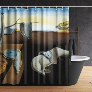 72"L×72"H Shower Curtain With Hooks The Persistence of Memory by Salvador Dali - Picture 1 of 8