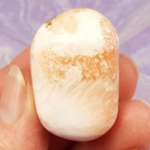 Rare large Scolecite with Peach Stilbite tumble stone 20g SN44532 - Picture 1 of 4