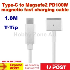 Type C To Magsafe 2 Magnetic Converter 100W PD Fast Charging 1.8m Cable MacBook - Picture 1 of 12
