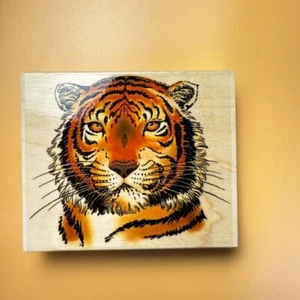Majestic Tiger~Wildlife~Animal Face~Rubber Stamp~4.75"X 4"~Embossing Arts 202-JJ - Picture 1 of 8