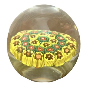 Vintage Murano Millefiori Glass Paperweight Office Decor Floral - Picture 1 of 7
