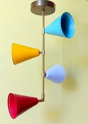 Multicolored Lights Mid Century style Trumpet shades Design Pendent Decor lights - Image 1 of 4