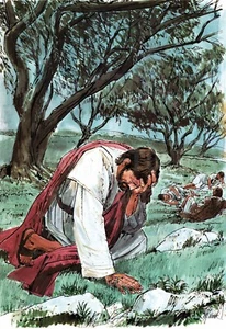 REIMPRESO - ""ORACIÓN EN EL JARDÍN"" DE RICHARD HOOK - EN STOCK DE TARJETAS DE 11"" X 17 - Imagen 1 de 1