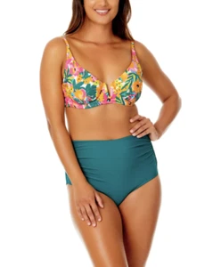 Traje de baño para mujer Anne Cole XXL bikini con alambre en V cintura alta floral 2 piezas - Imagen 1 de 9