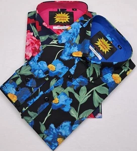 *LIMITED TIME DEAL* MENS FORMAL OR CASUAL WEAR LONG SLEEVE FLORAL SHIRTS COTTON - Picture 1 of 5
