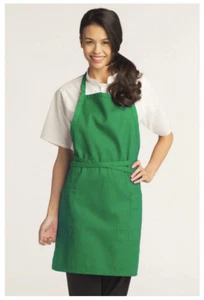 Bib Apron, 2 Pockets, Adjustable Neck, Color: Kelly, Size: 23"W x 30"L - 3016 - Picture 1 of 1