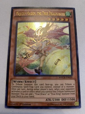 Yu-Gi-Oh! Majesty Maiden, the True Dracocaster Ultra Rare 1st Ed Lightly Played - Image 1 of 4