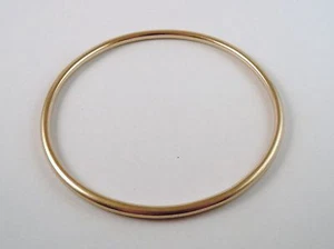 100% Genuine 9k Solid Yellow Gold  Golf Bangle 60mm diameter HEAVY & STURDY - Picture 1 of 8