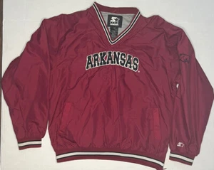 Starter Arkansas Razorbacks Red Pullover Windbreaker Jacket Youth XL (18-20) - Picture 1 of 7
