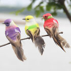 Artificial feather birds nest decorative mini swallows home garden ornaments -~-