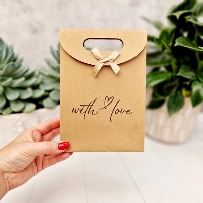 I&G ECO With Love Heart Party Favour Gift Bag. Wedding, Birthday, Baby Shower, Teachers