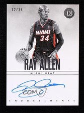 2018-19 Panini Encased Endorsements /35 Ray Allen #EN-RAL.2 Auto HOF