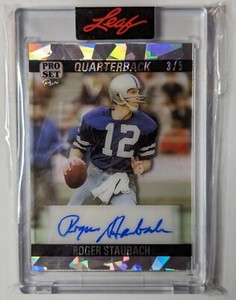 ROGER STAUBACH AUTO 2023 LEAF PRO SET PURE Dallas Cowboys HOF Football # 3/5