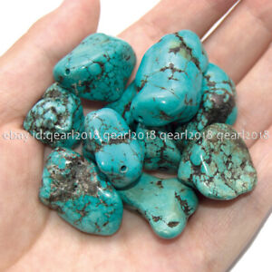 10 Pcs Natural Turquoise 18-30mm Irregular Freeform Nuggets Gems Loose Beads