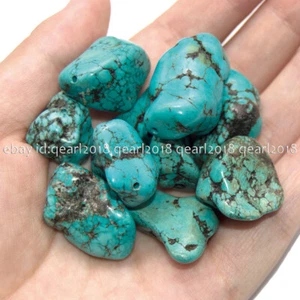 10 Pcs Natural Turquoise 18-30mm Irregular Freeform Nuggets Gems Loose Beads - Picture 1 of 6