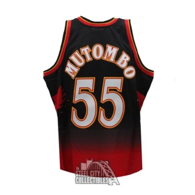 Dikembe Mutombo Atlanta Mitchell & Ness Black Basketball Jersey (XL) - Image 1 of 2