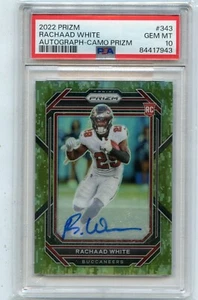 2022 PRIZM #343 RACHAAD WHITE AUTOGRAPH CAMO PRIZM RC #7/25, BUCCANEERS - PSA 10 - Picture 1 of 2