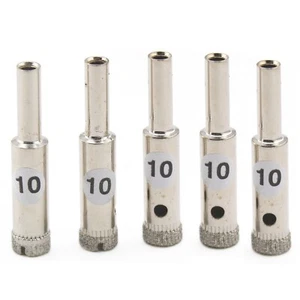 5 brocas de taladro de diamante de 3/8" pulgadas 10 mm sierra de orificio de vidrio recubierto para azulejos de piedra - Imagen 1 de 24