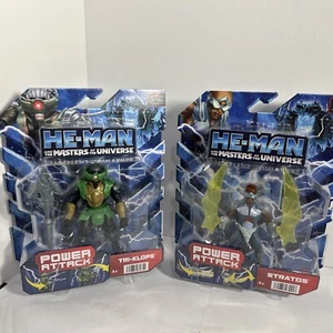MASTERS OF THE UNIVERSE POWER ATTACK STRATOS AND TRI KLOPS LOT OF 2 - Picture 1 of 11