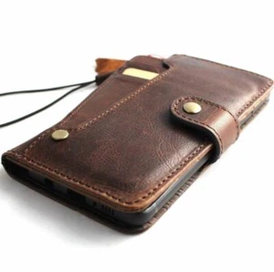 Genuine Natural Leather Case for Samsung Galaxy s10 Plus Wallet Book Wireless  - Picture 1 of 7
