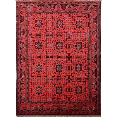 Handmade (5'8" x 7'4") Bokhara Afghan Khal Mohammadi Wool Area Rug - Image 1 of 4