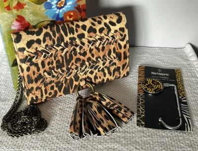Lucky & Blessed Leopard Purse & Pier 1 Purse Hook - Image 1 of 4