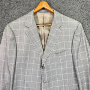 Ermenegildo Zegna Blazer Men’s 46R Gray Pink Windowpane Wool Silk 3-Button - Picture 1 of 21