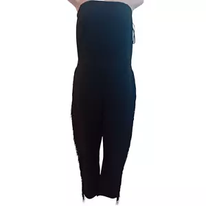 Missguided Women's Black Strapless Tassel Jumpsuit Formal Western Festival 12 - Picture 1 of 13