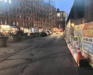 8x10 Noir Style Farbfoto von Dumbo Street mit Poster Werbung. - Bild 1 von 1