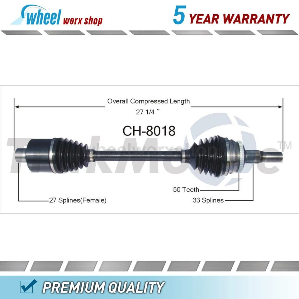 Front Left CV Axle Shaft CV Joint for Chrysler Intrepid 3.5L 2000 2003 2004 - Image 1 of 1