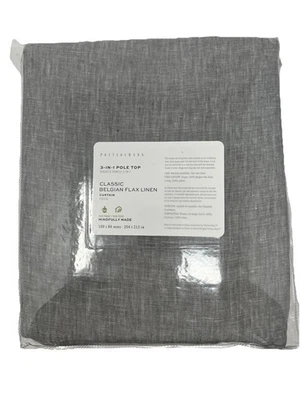 Pottery Barn Belgian Flax Linen Curtain Flagstone Gray_100x84_New_T#E - Image 1 of 4