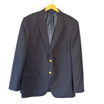 JOS. A. BANK Mens 43R Blazer Jacket Navy Blue Wool Two Button Classic Business - Image 1 of 4